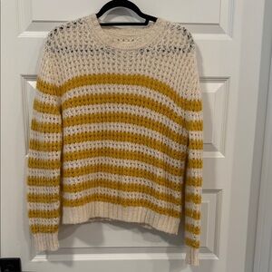 MOTHER Cream and Yellow Striped Sweater